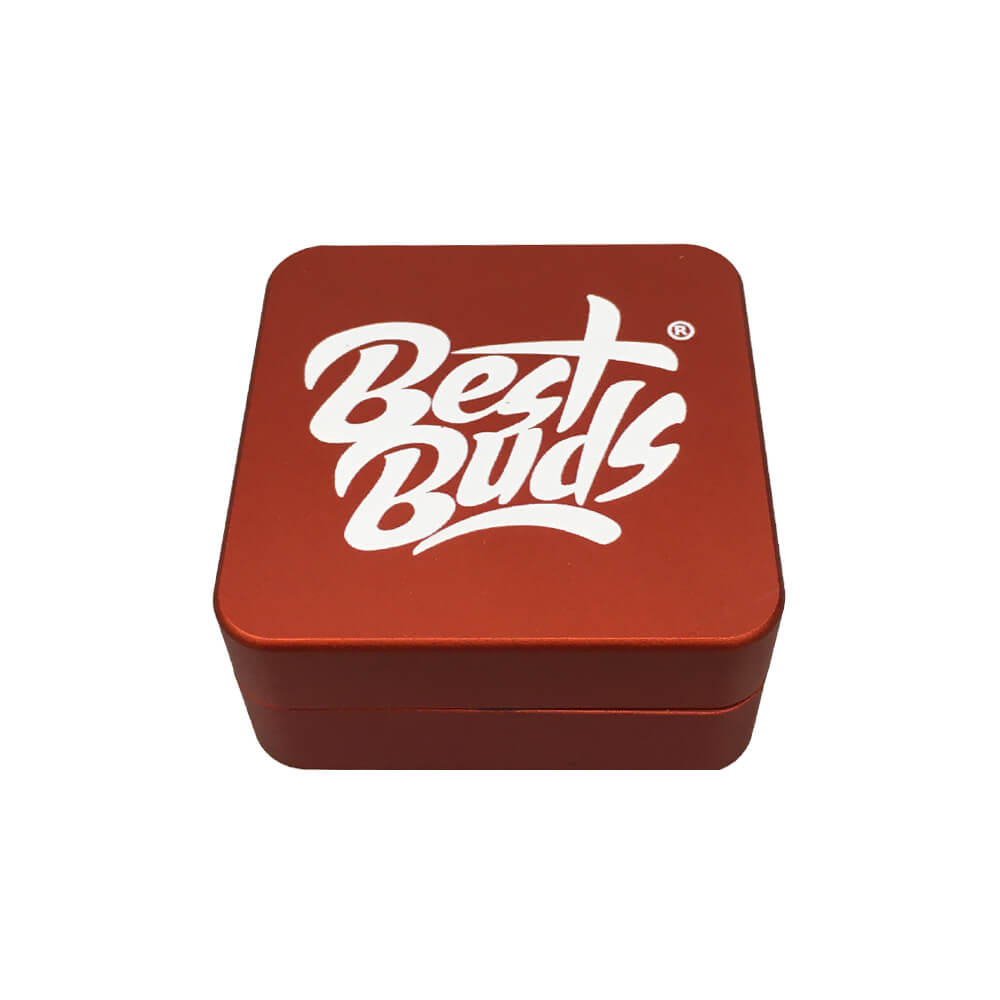 Best Buds Flat Square Aluminium Grinder Rust