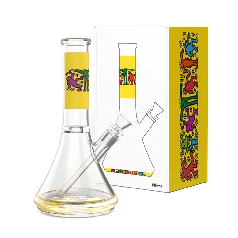 Bong de vidrio amarillo de Keith Haring