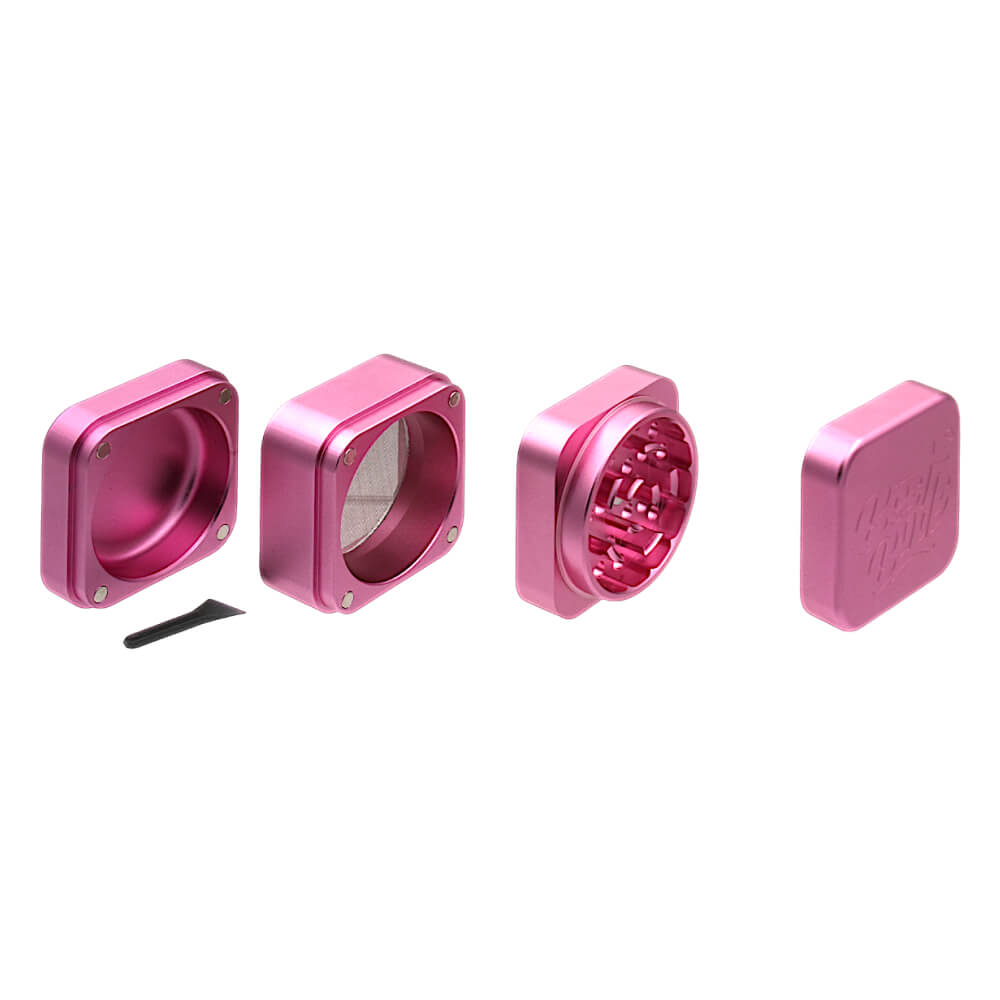 Best Buds The Cube Aluminium Grinder Pink Parts